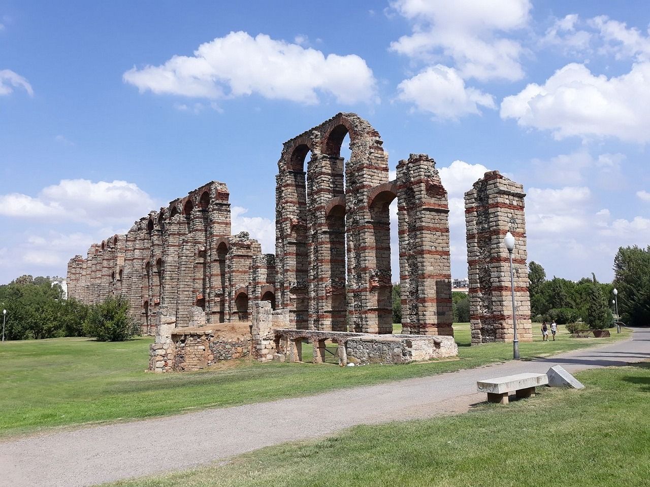Ruins of Roman Aqueducts In Mérida Spain