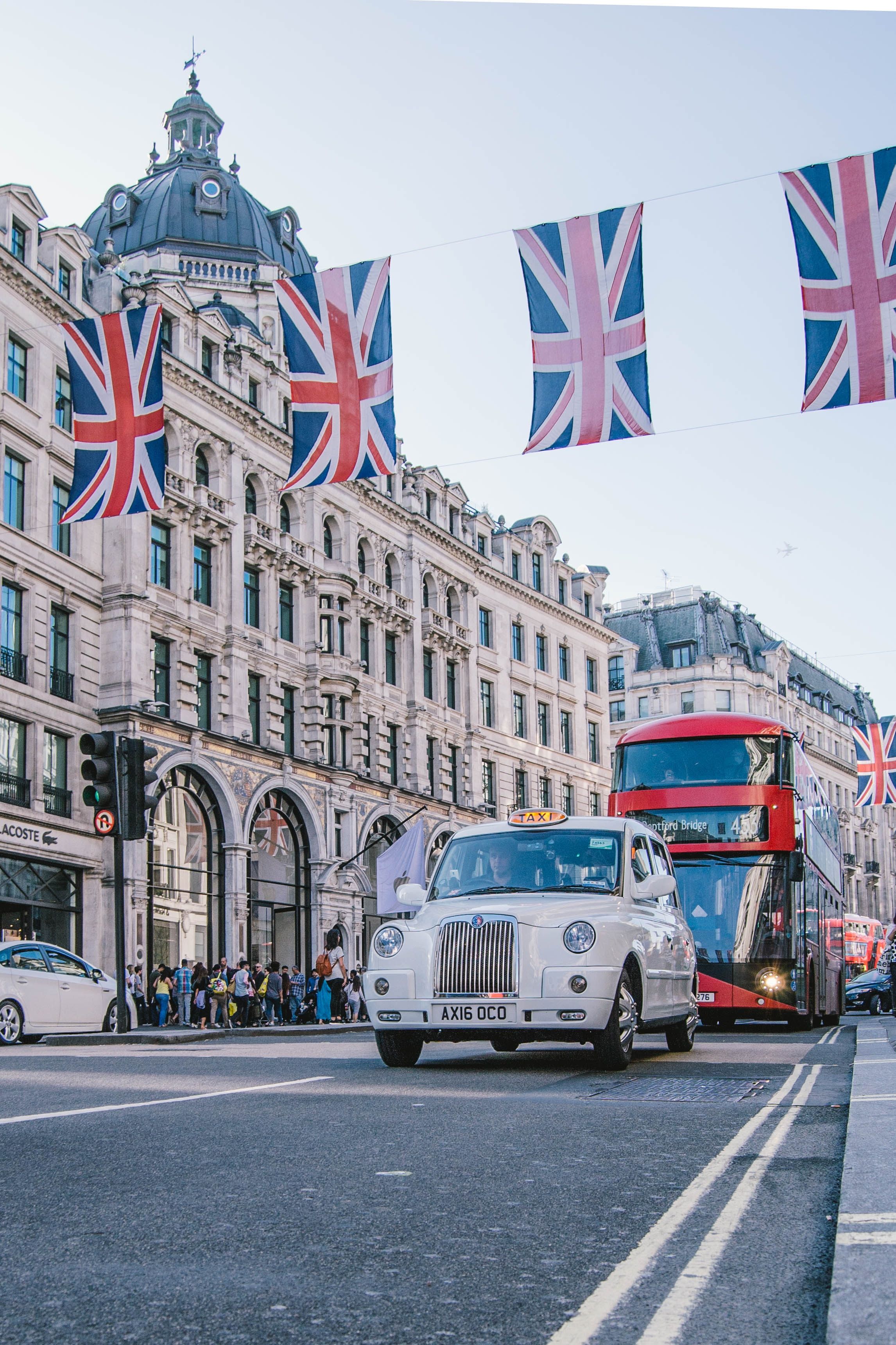 Busy Oxford Street in downtown London