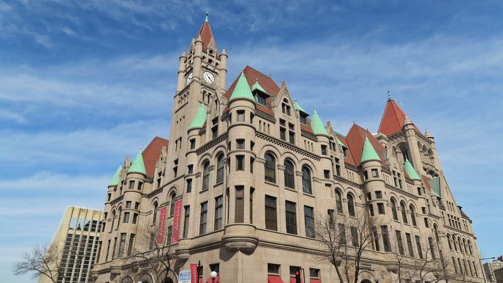 Landmark center in Rice park, Saint Paul, Minneapolis 