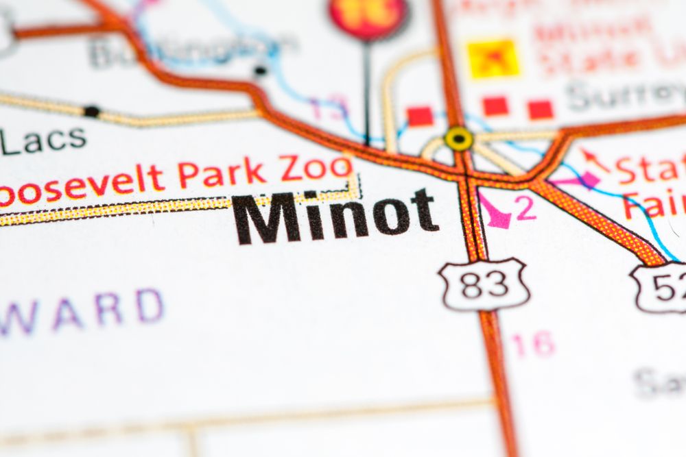 Map of Minot, North Dakota
