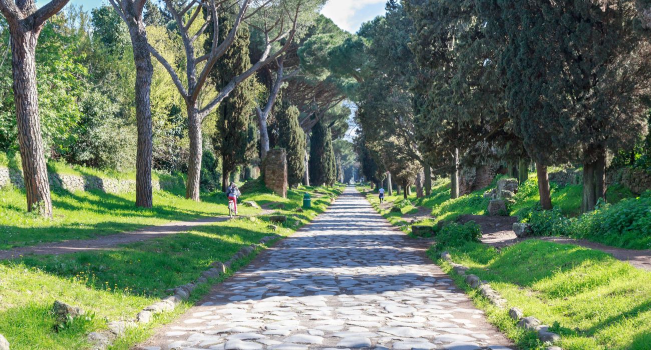 The ancient Via Appia Antica in Rome, Italy