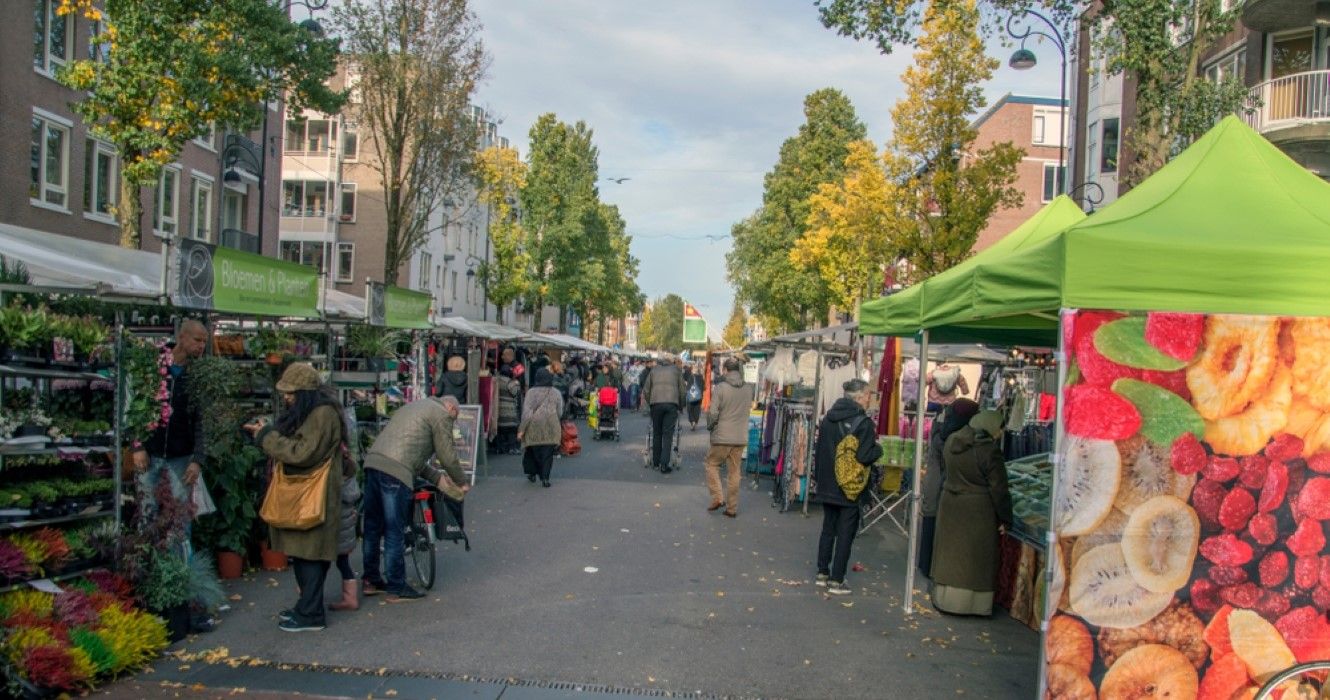 The Dappermarkt Market At Amsterdam, The Netherlands