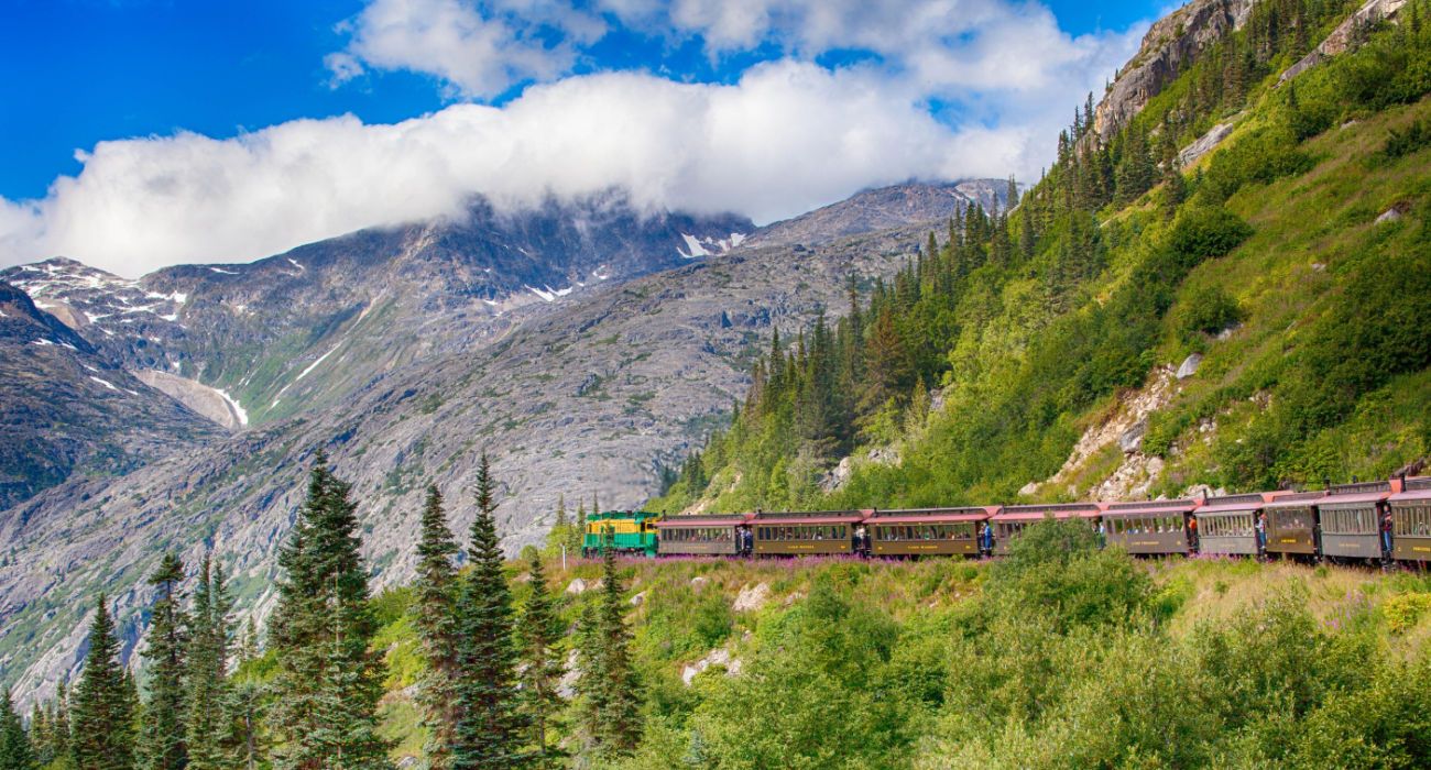 The White Pass & Yukon Route Railroad narrow gauge passenger railroad