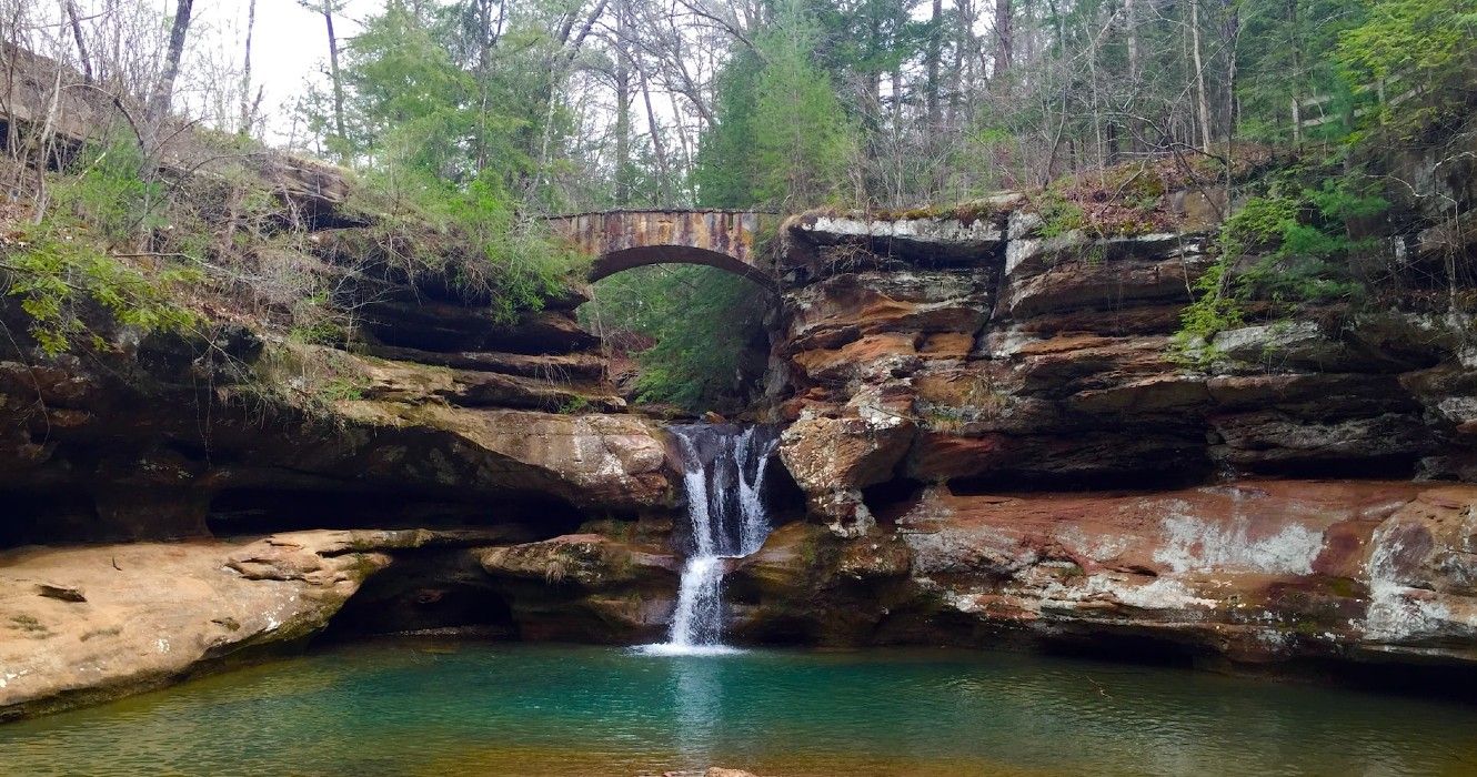 Waterfall at Hocking Hills State Park in Ohio