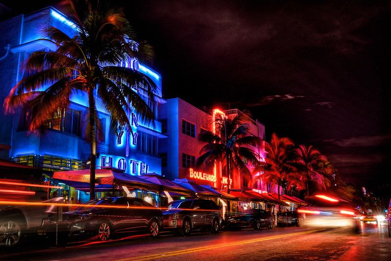 Ocean Drive at night