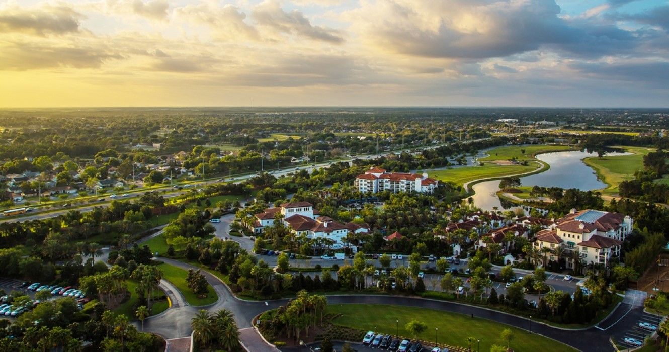 Aerial panoramic view of Orlando, Florida