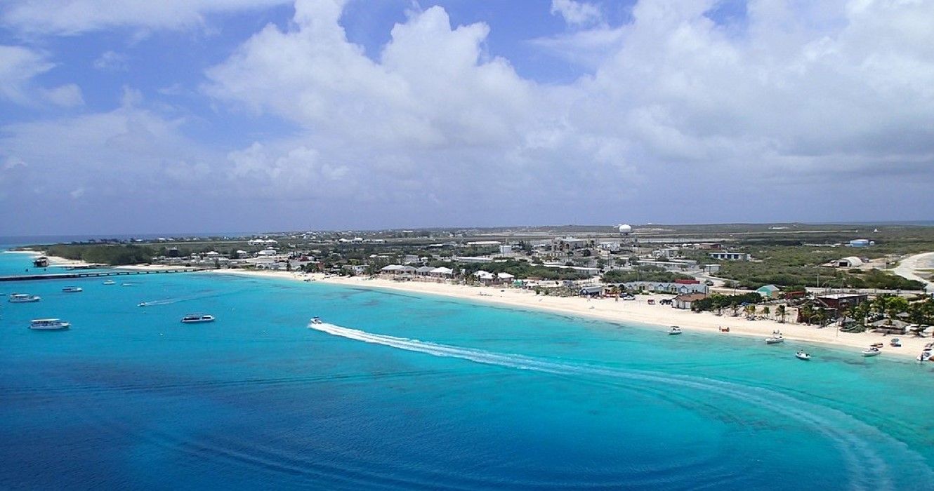 Aerial view of Grand Turk, Turks and Caicos Islands