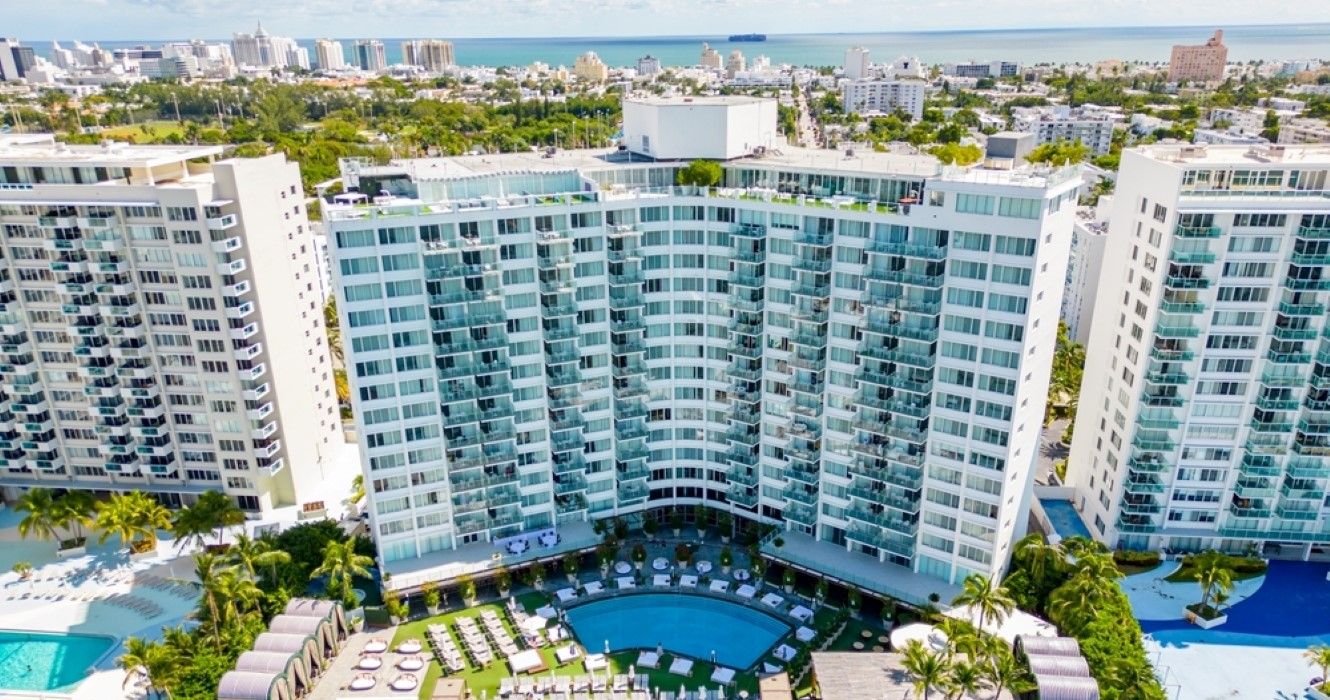 Aerial view of Mondrian in Miami Beach, Florida