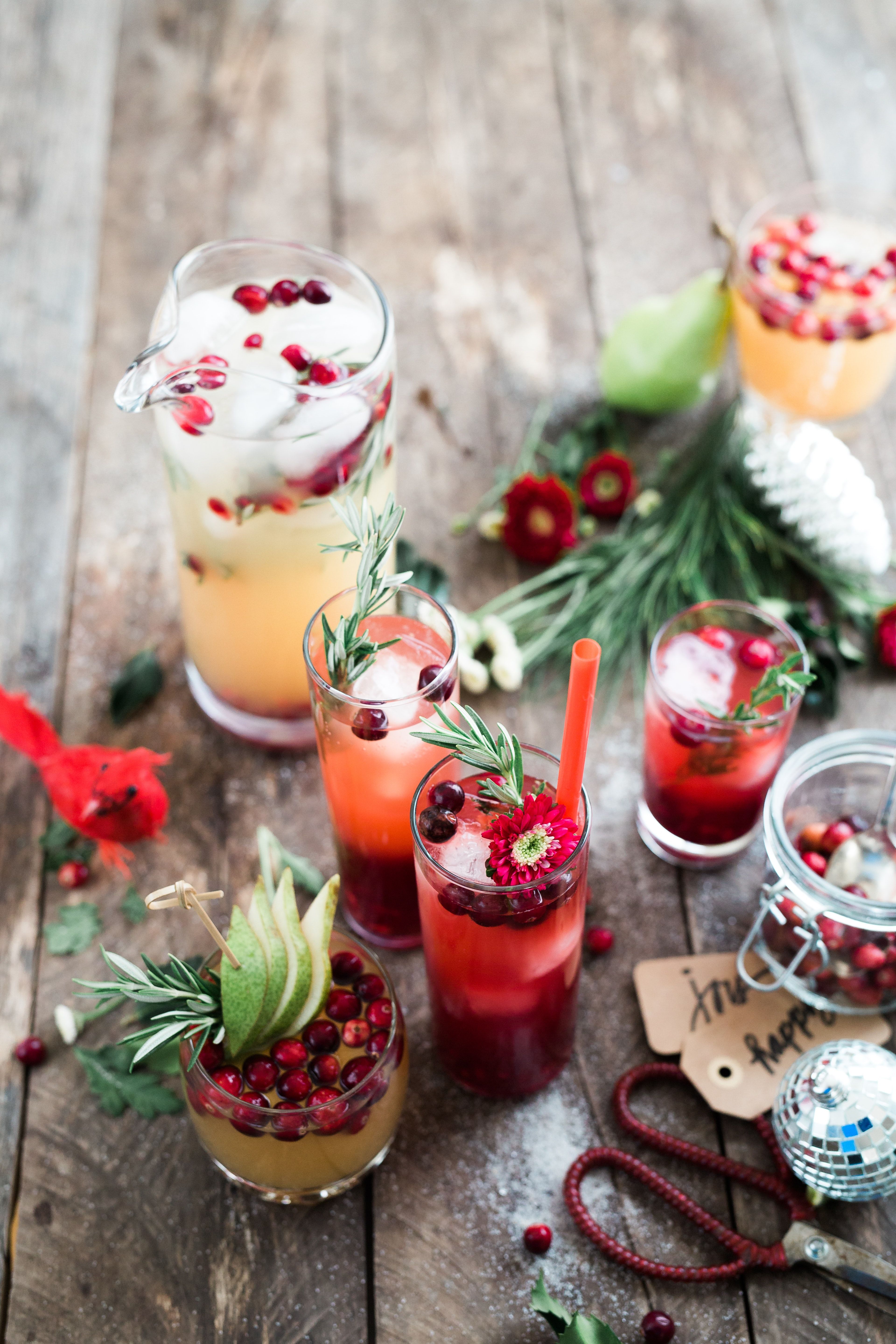 Assorted drinking glasses