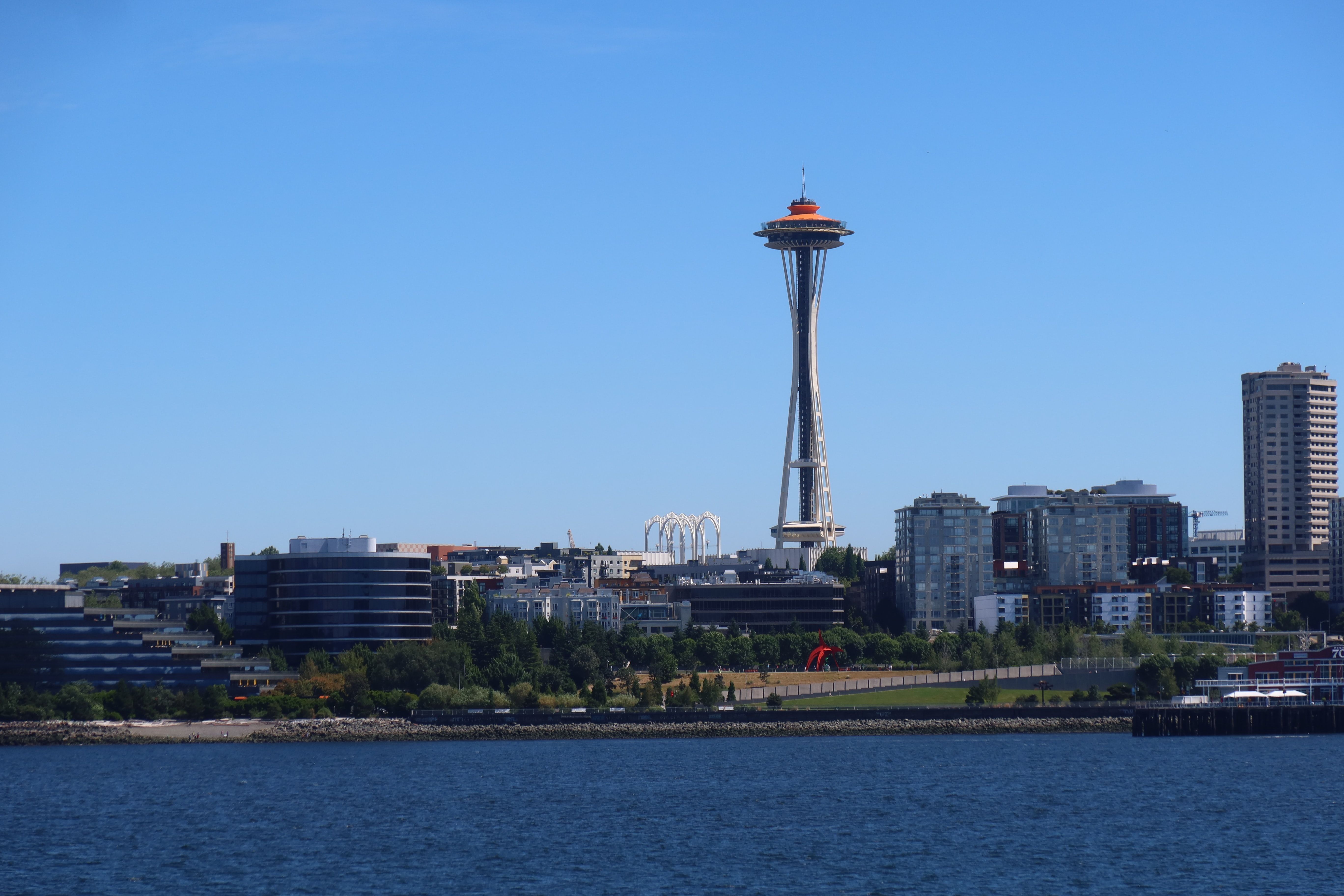 View of the Olympic Sculpture Park and Olympic Sculpture Park in Seattle, Washington, U.S.