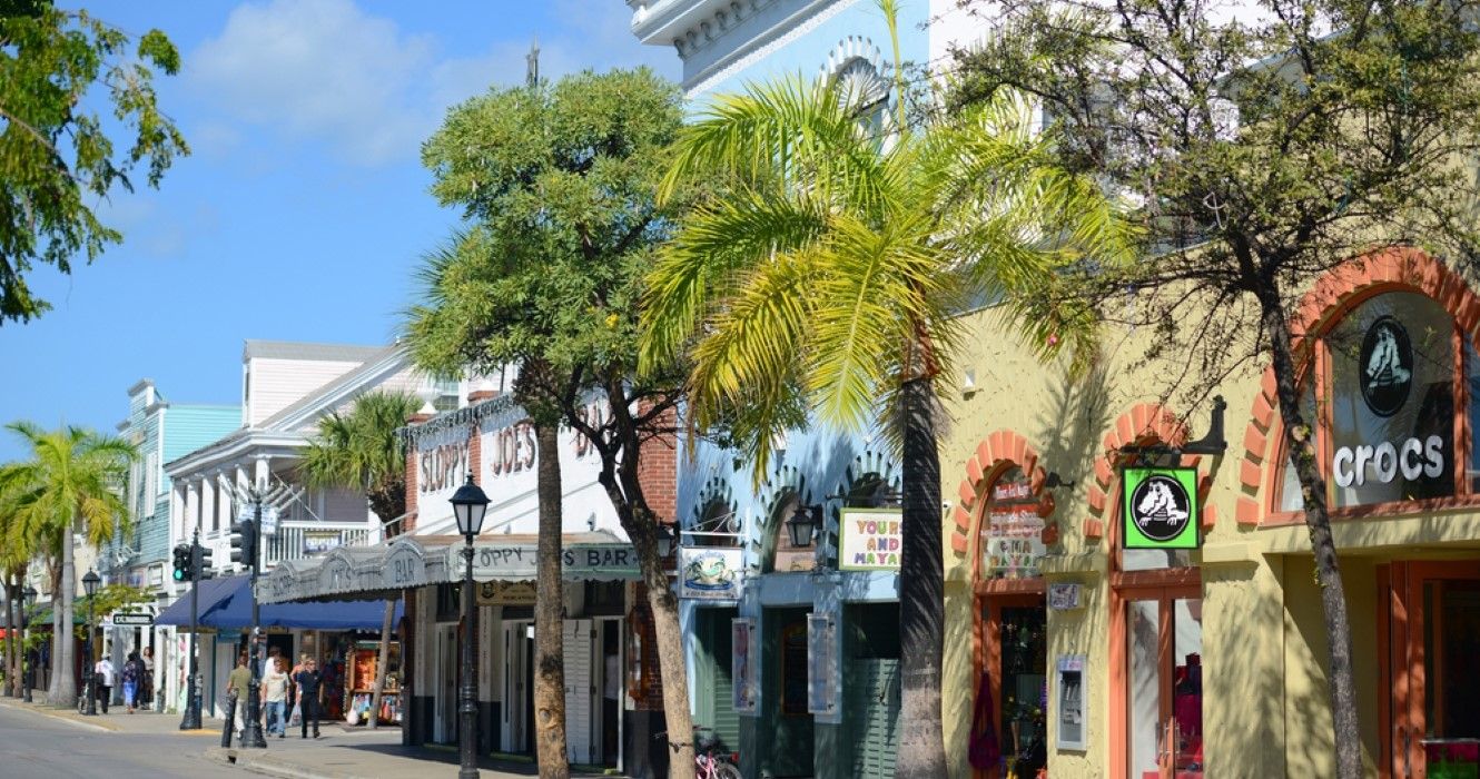 Colorful and lively Duval Street, Key West 