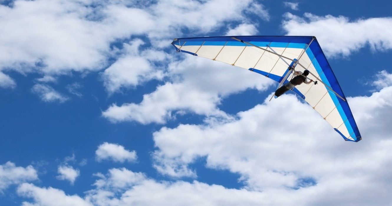Hang gliding over Kitty Hawk in North Carolina