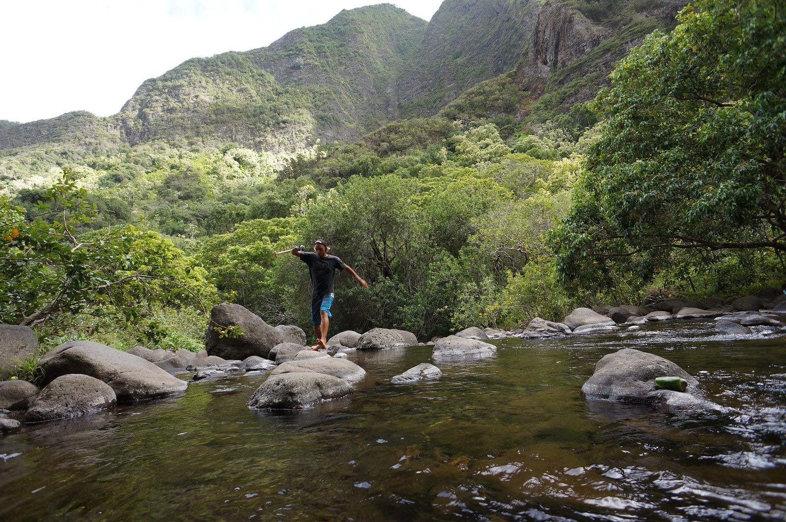Hiking trail in the Iao Valley.