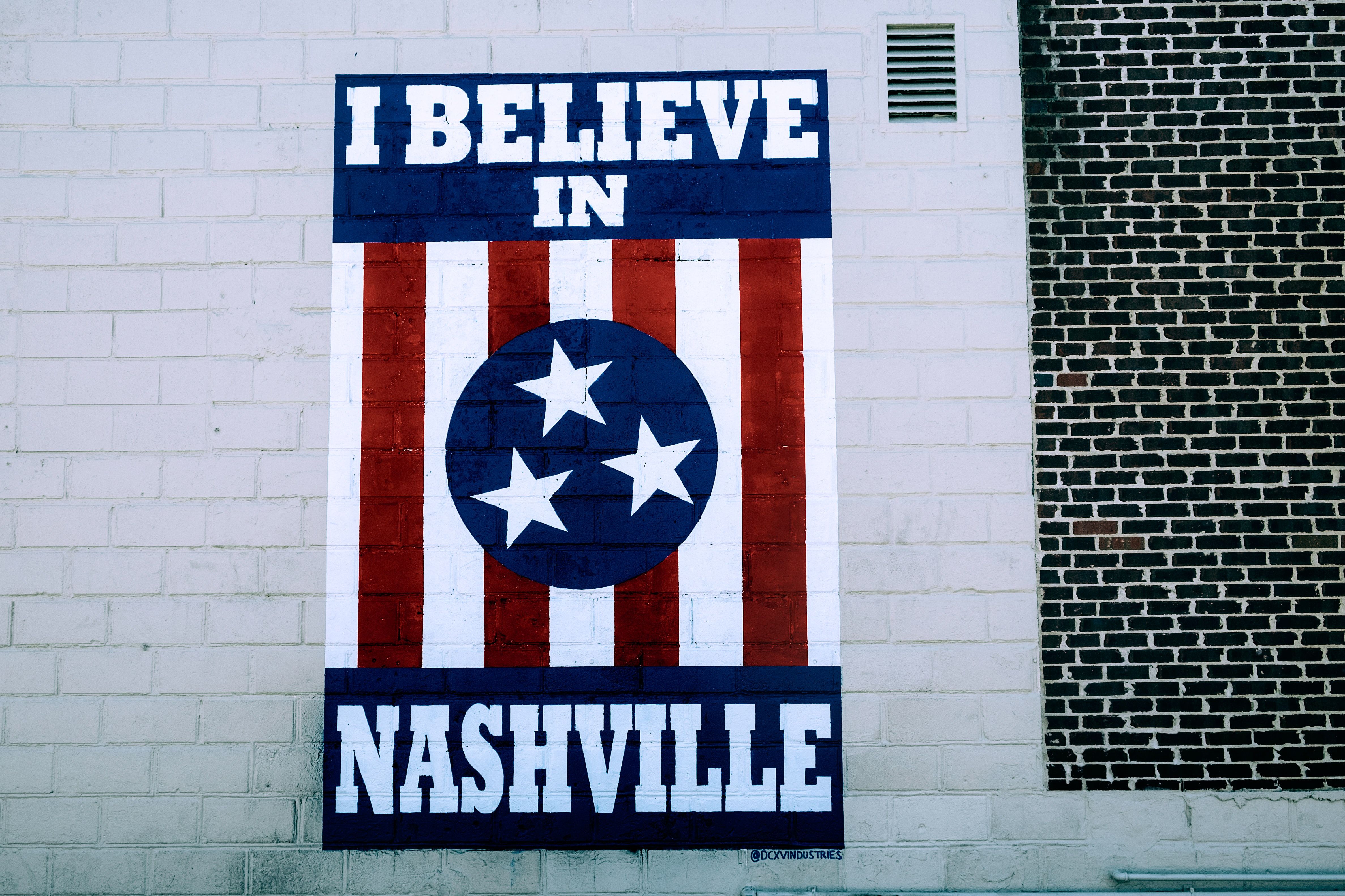 I Believe in Nashville Mural in the 12 South District of Nashville, Tennessee