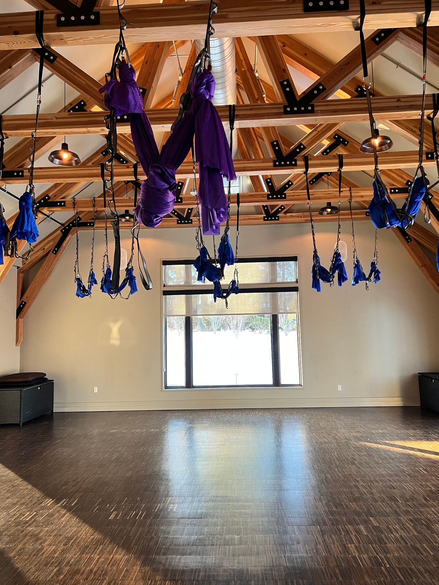 Aerial Yoga is a premium activity at Miraval Berkshires