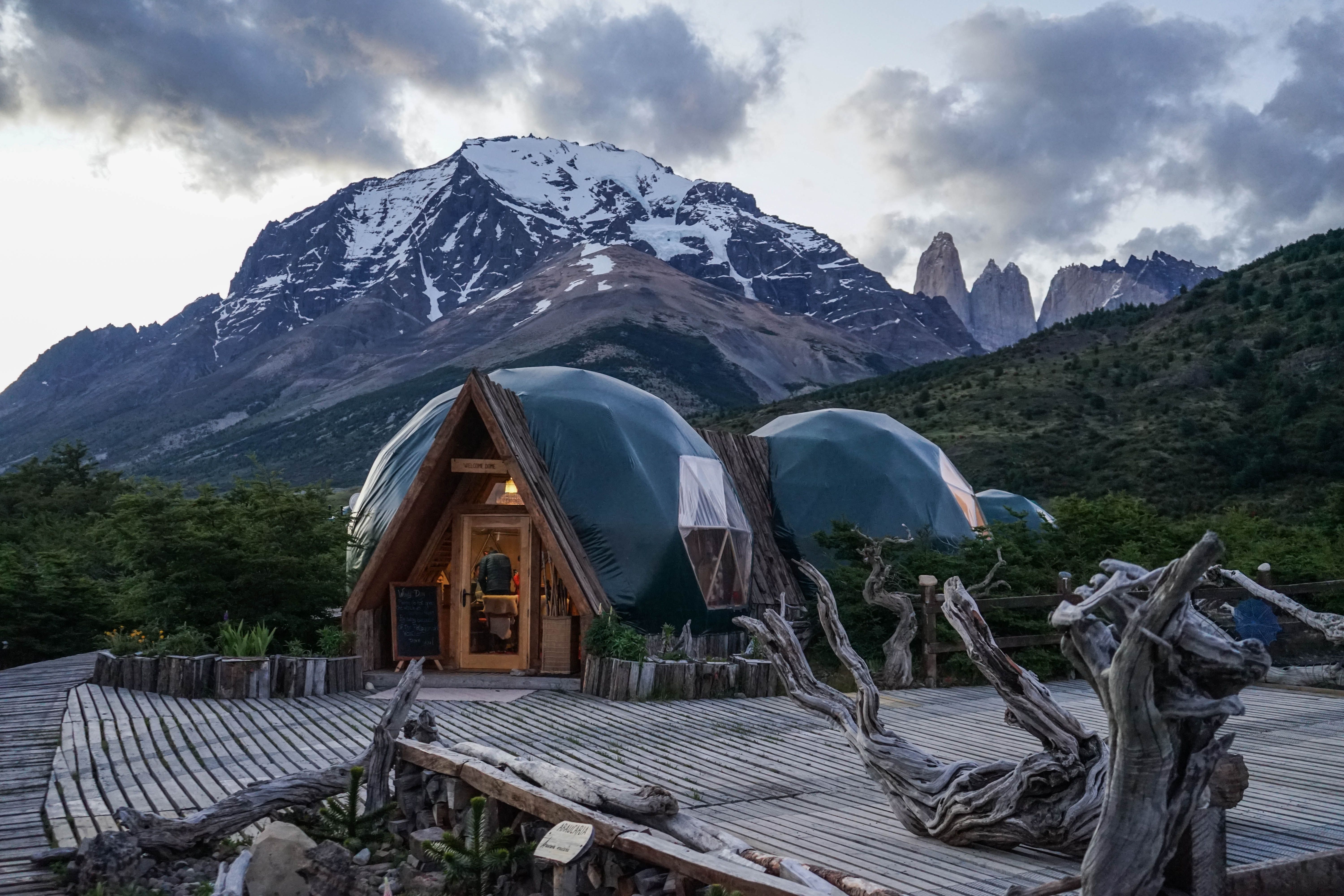 Dome huts at EcoCamp Patagonia, Chile