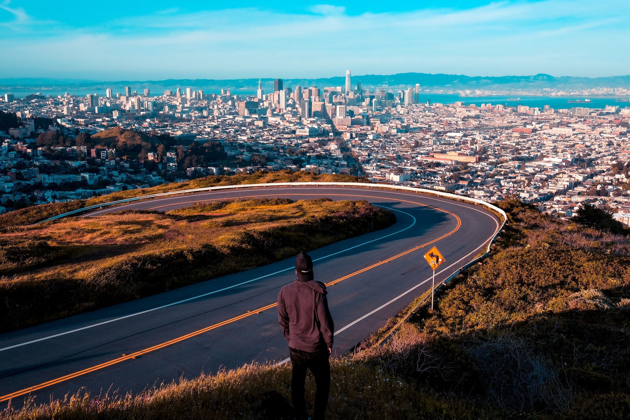 A person overlooking the city of San Francisco