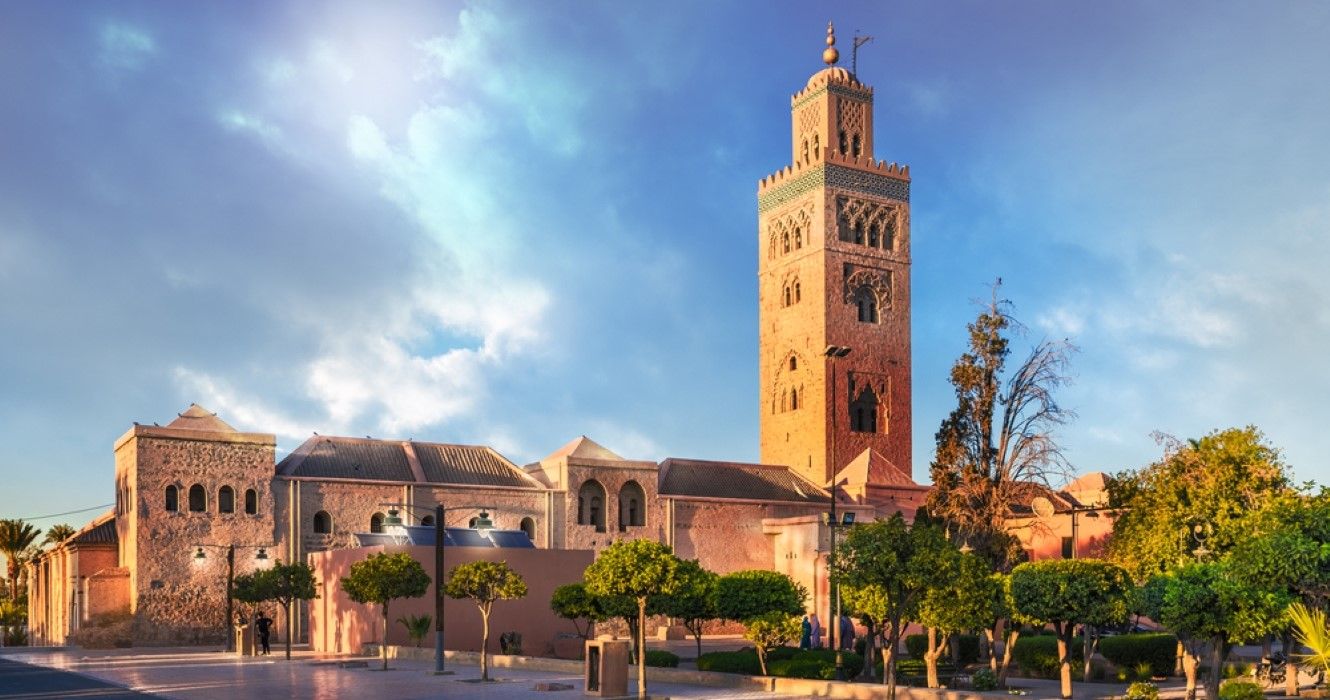 Koutoubia Mosque minaret in Marrakesh, Morocco