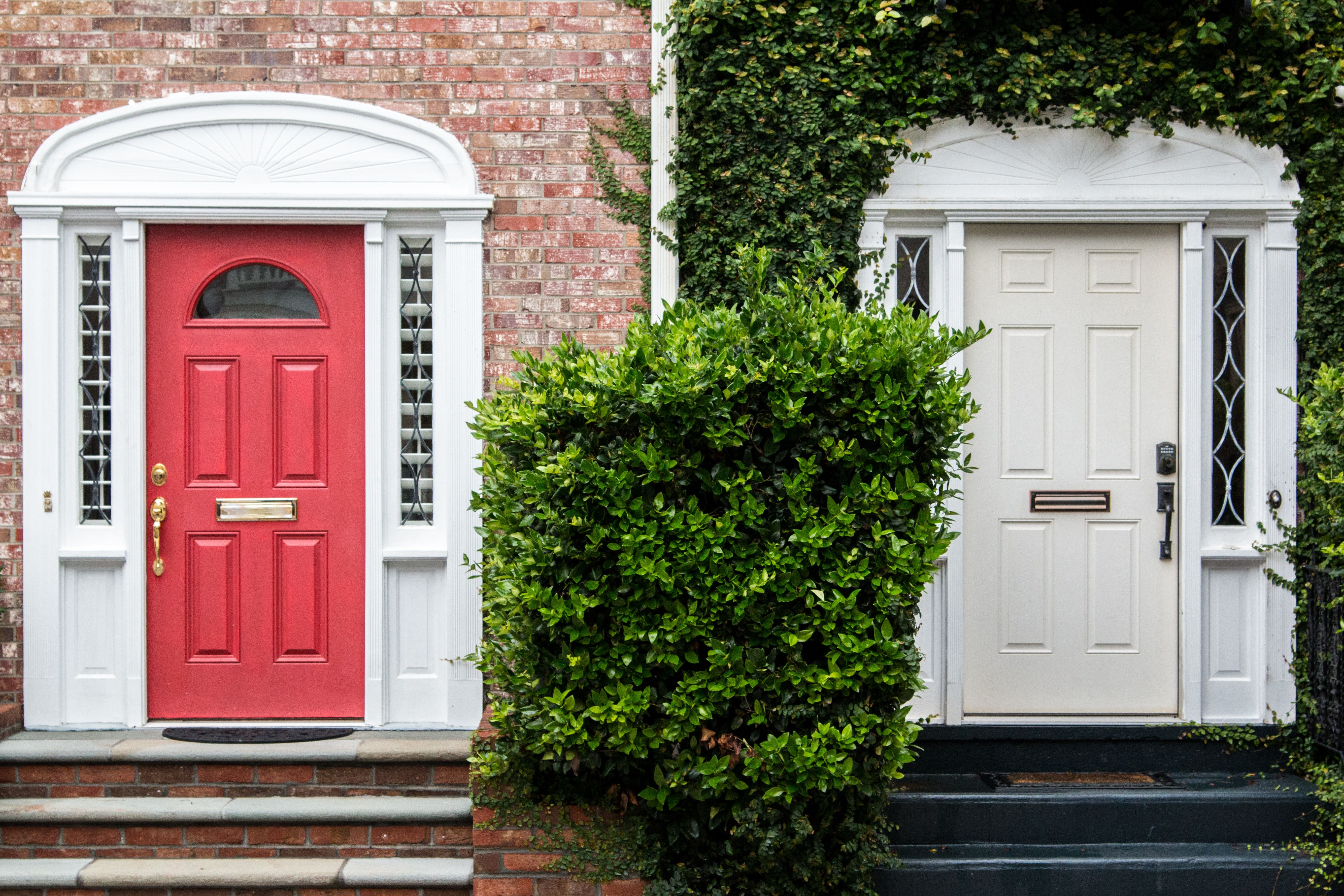 Two unique front doors in Charleston, South Carolina