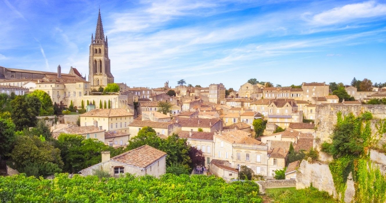 Landscape of Saint Emilion village in Bordeaux, France