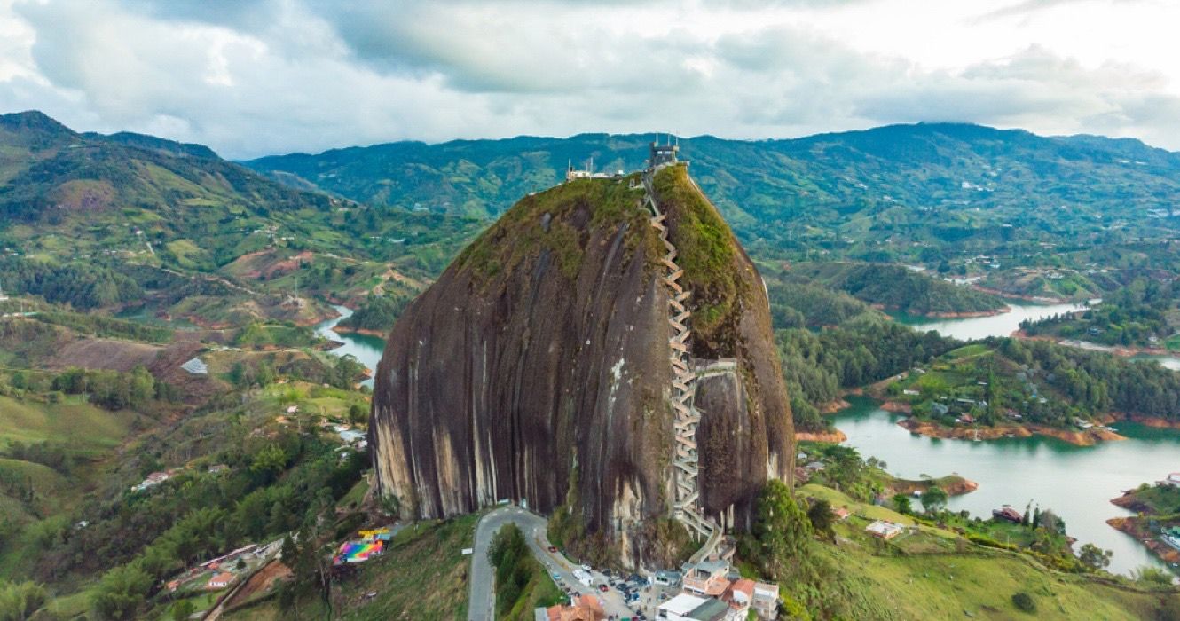 Large granite rock in Guatape, Colombia