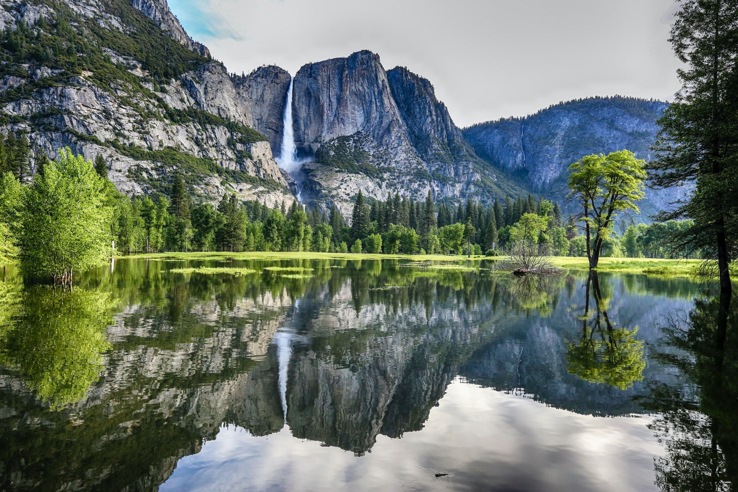 Cliffs and lakes of Yosemite National Park in California, USA