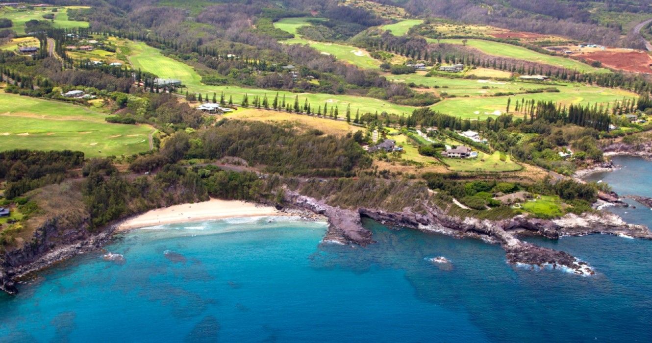 Hawaii, Aerial View of Molokai Island, Hawaii