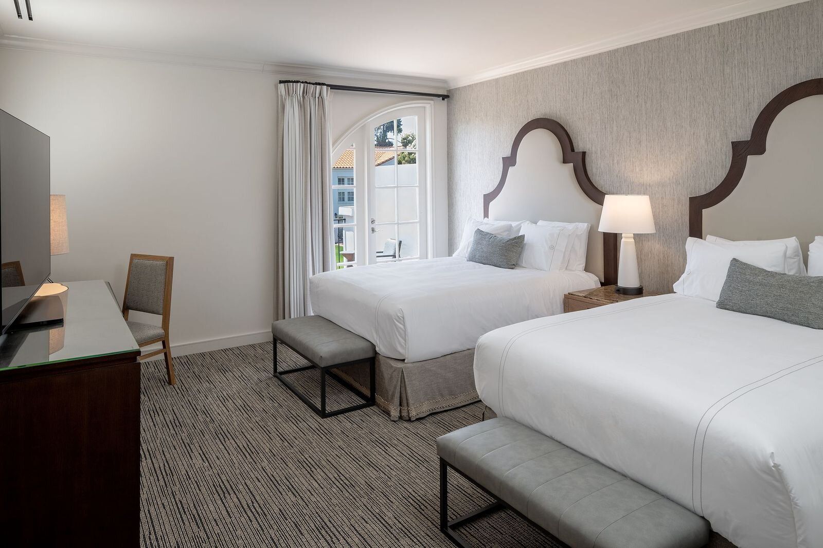 A double queen bedroom at Omni La Costa Resort & Spa, Carlsbad