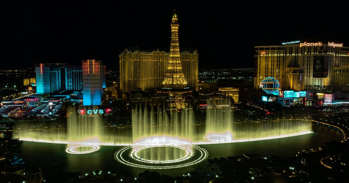The Bellagio Hotel water fountains in Las Vegas