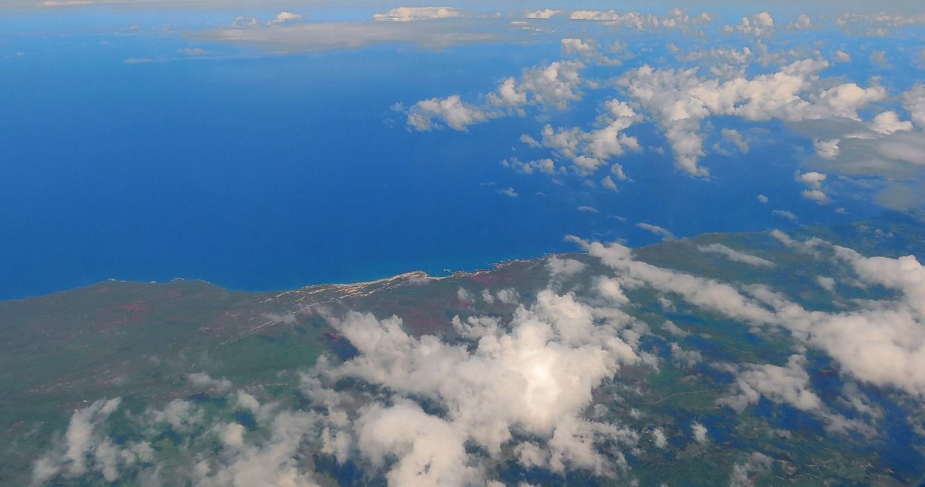 An aerial view of Papohaku Beach Park, Maunaloa, Molokai, Hawaii