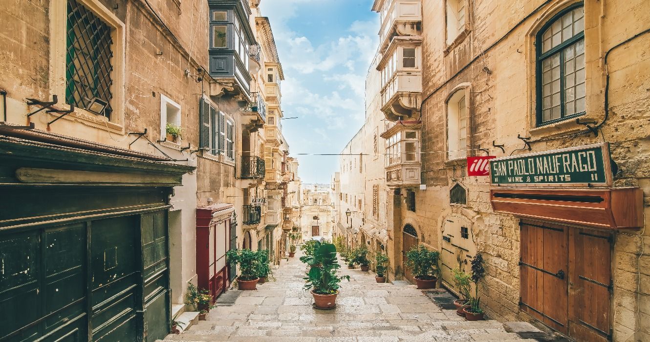 The beautiful streets of Valletta, Malta