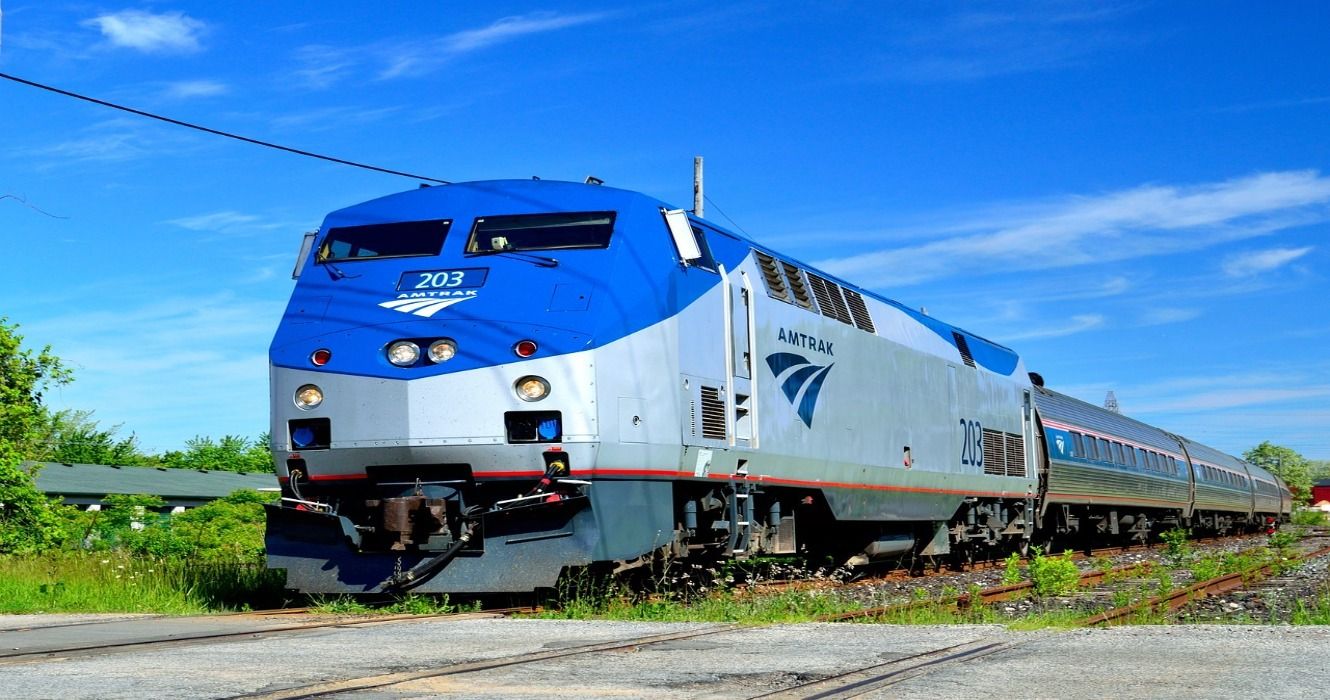 An Amtrak train in the US