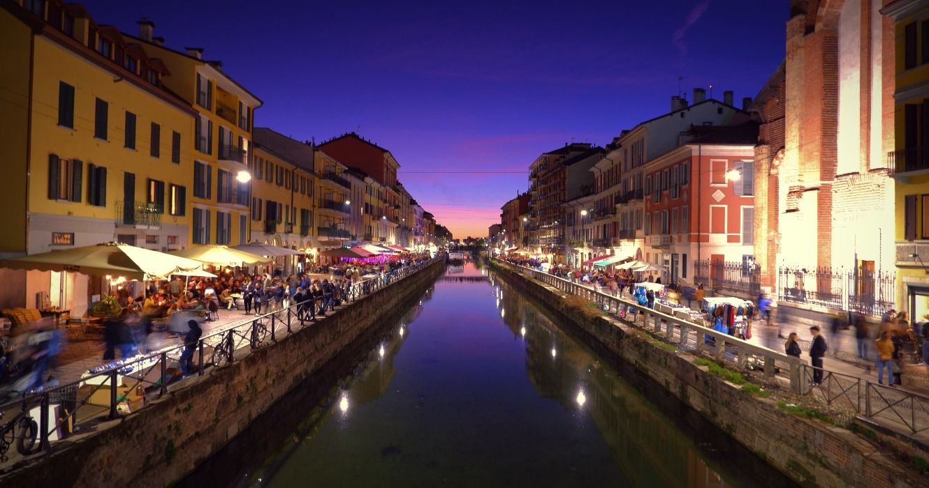 Navigli Canals in Milan, Italy 