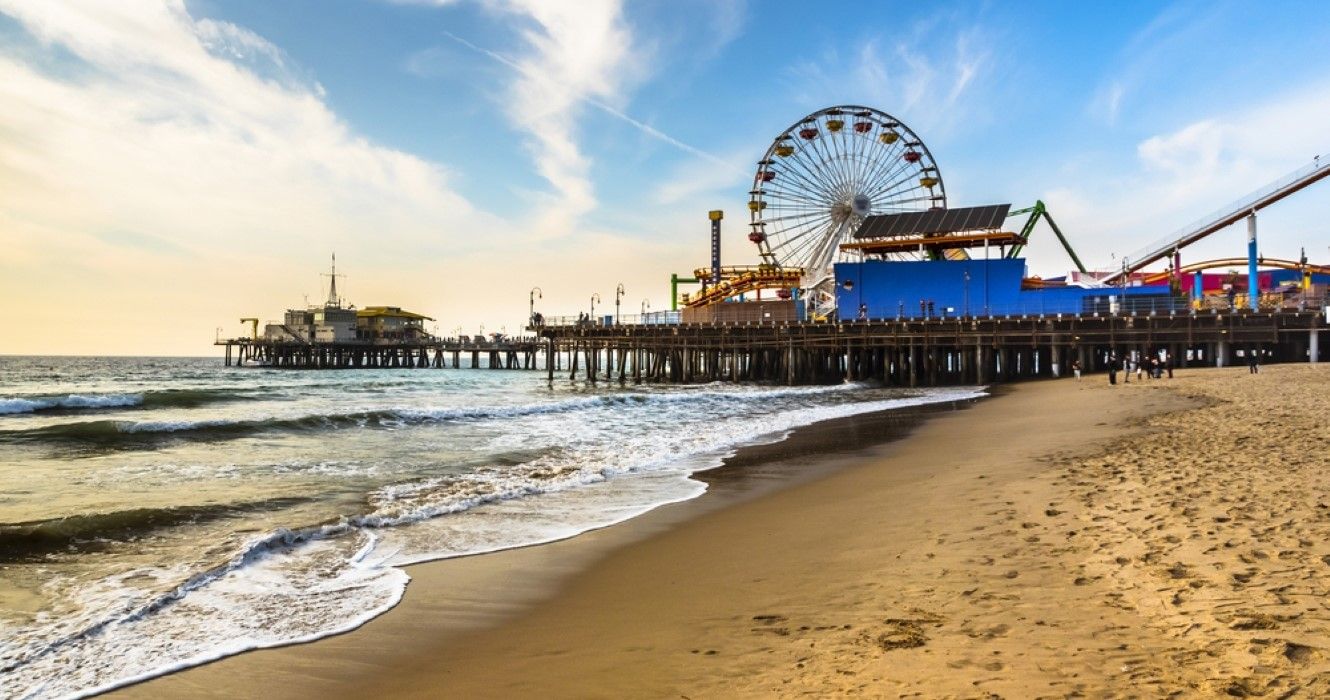 Santa Monica pier beach, California