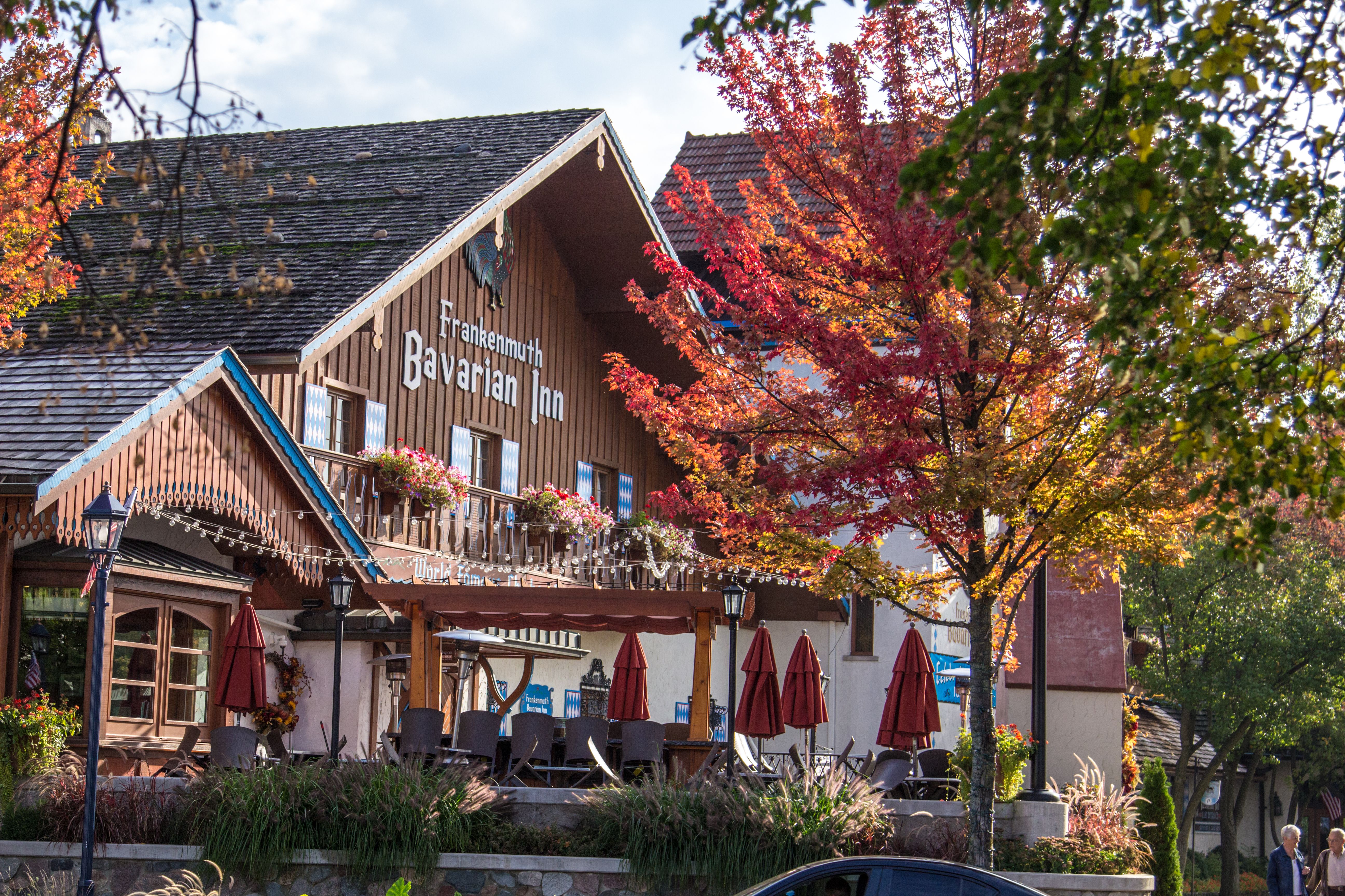 The exterior of the famous Bavarian Inn