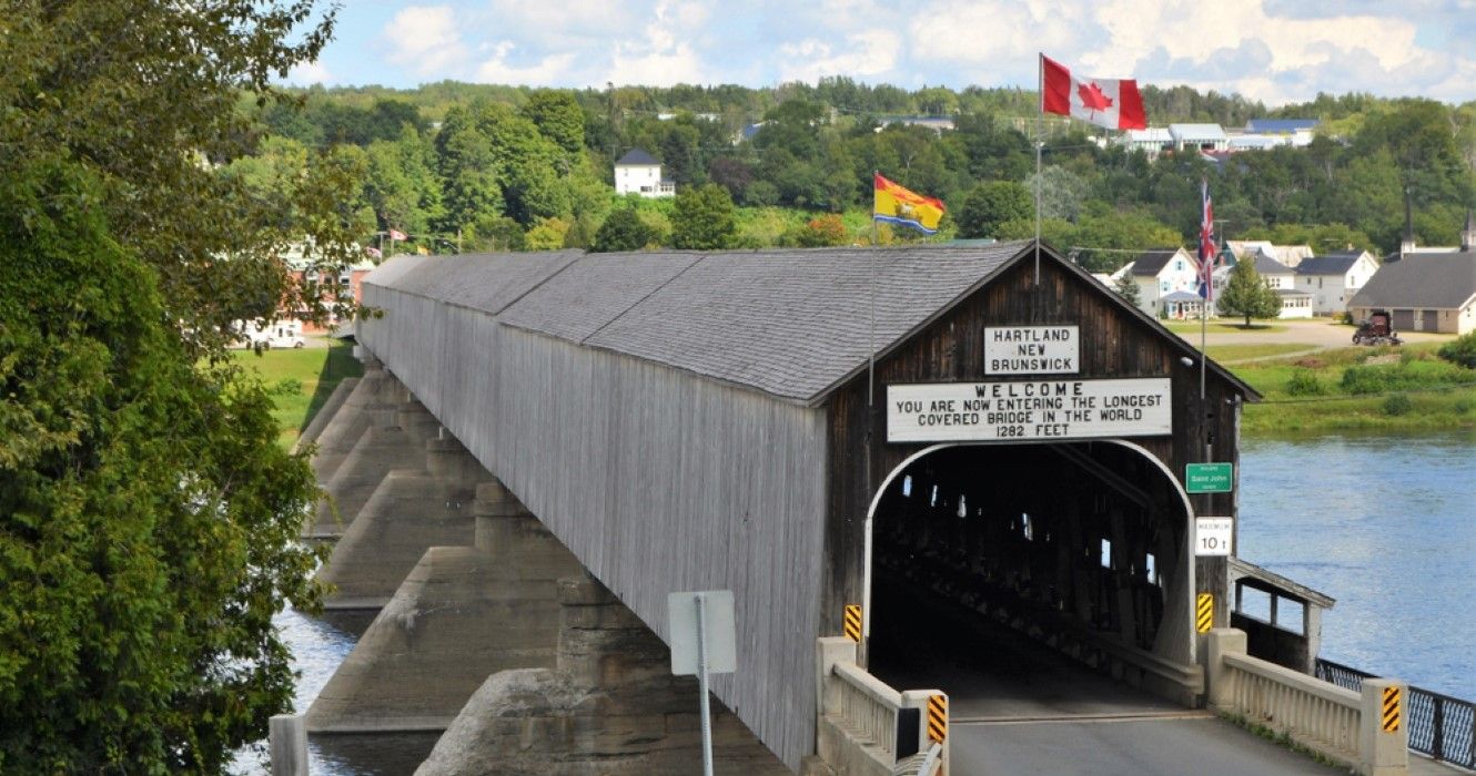 The longest covered bridge in the world at Hartland, New Brunswick, Canada