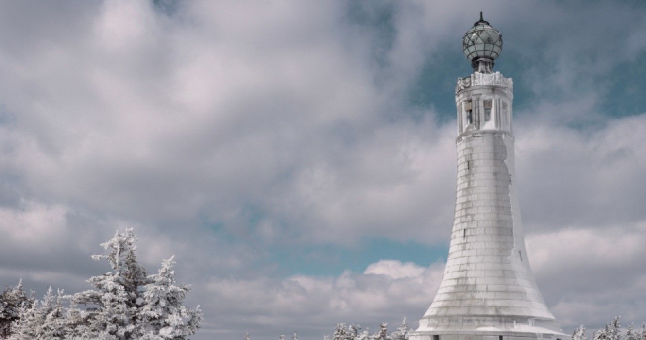 The top of Mount Greylock in winter, the Berkshires, Massachusetts
