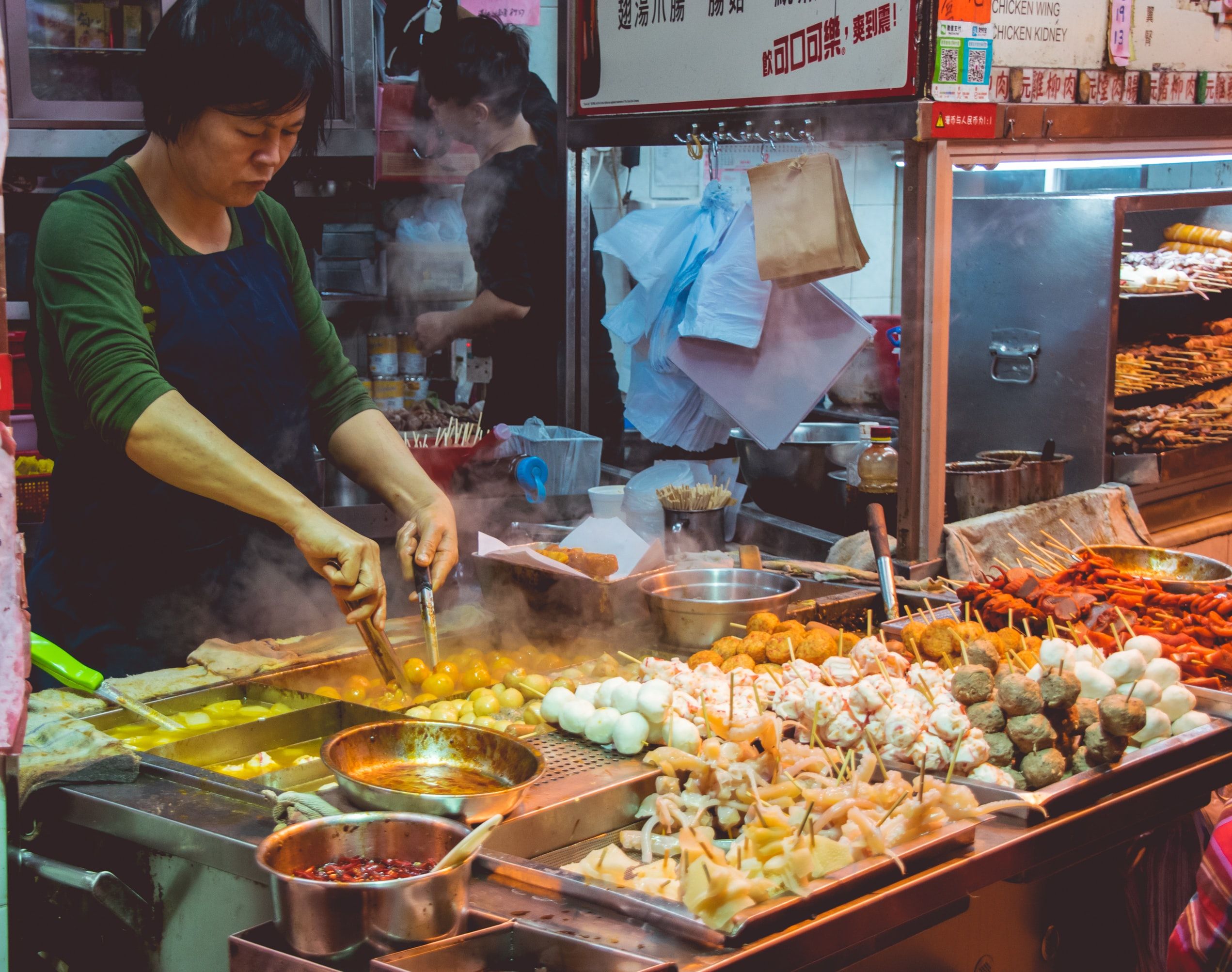 Street food vendor cooking food