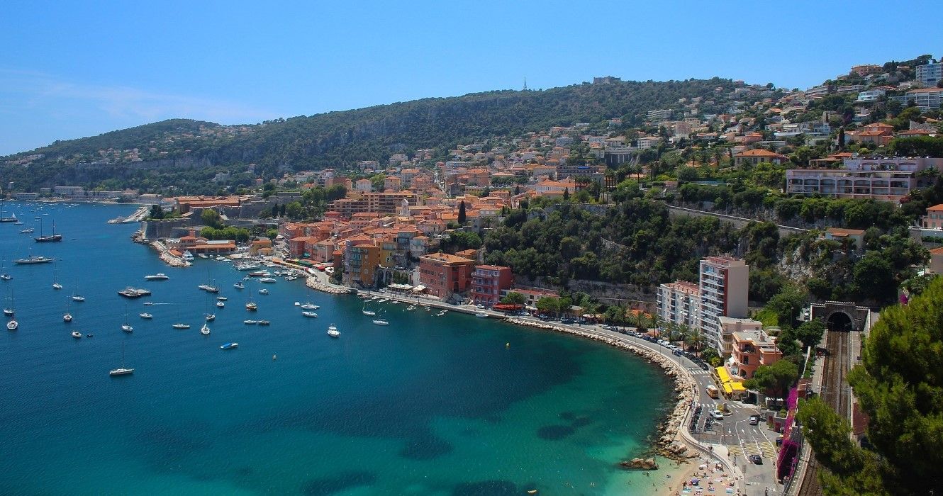 View of the coast at the Côte d'Azur, French Riviera