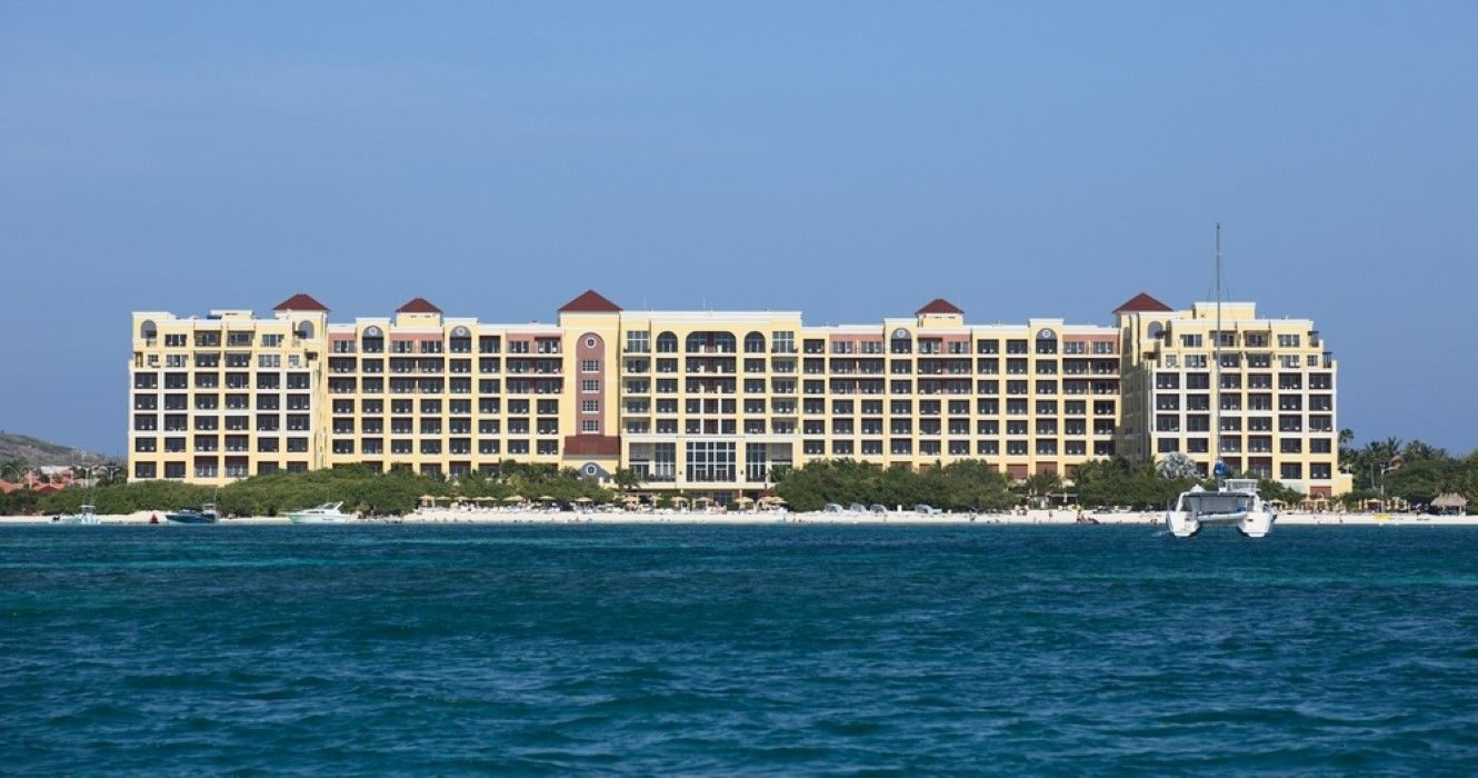View of the Ritz-Carlton Hotel on Palm Beach in Aruba