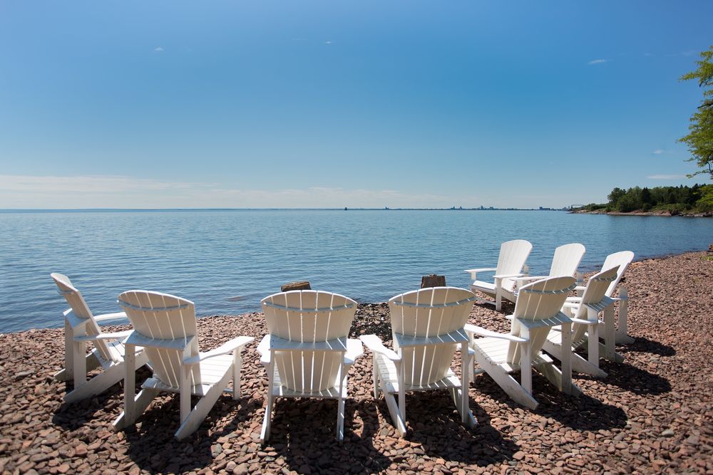 white chairs on Lake Superior's Port City, Duluth
