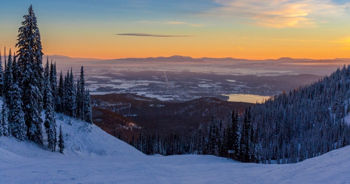 Winter Sunset in Whitefish, Montana