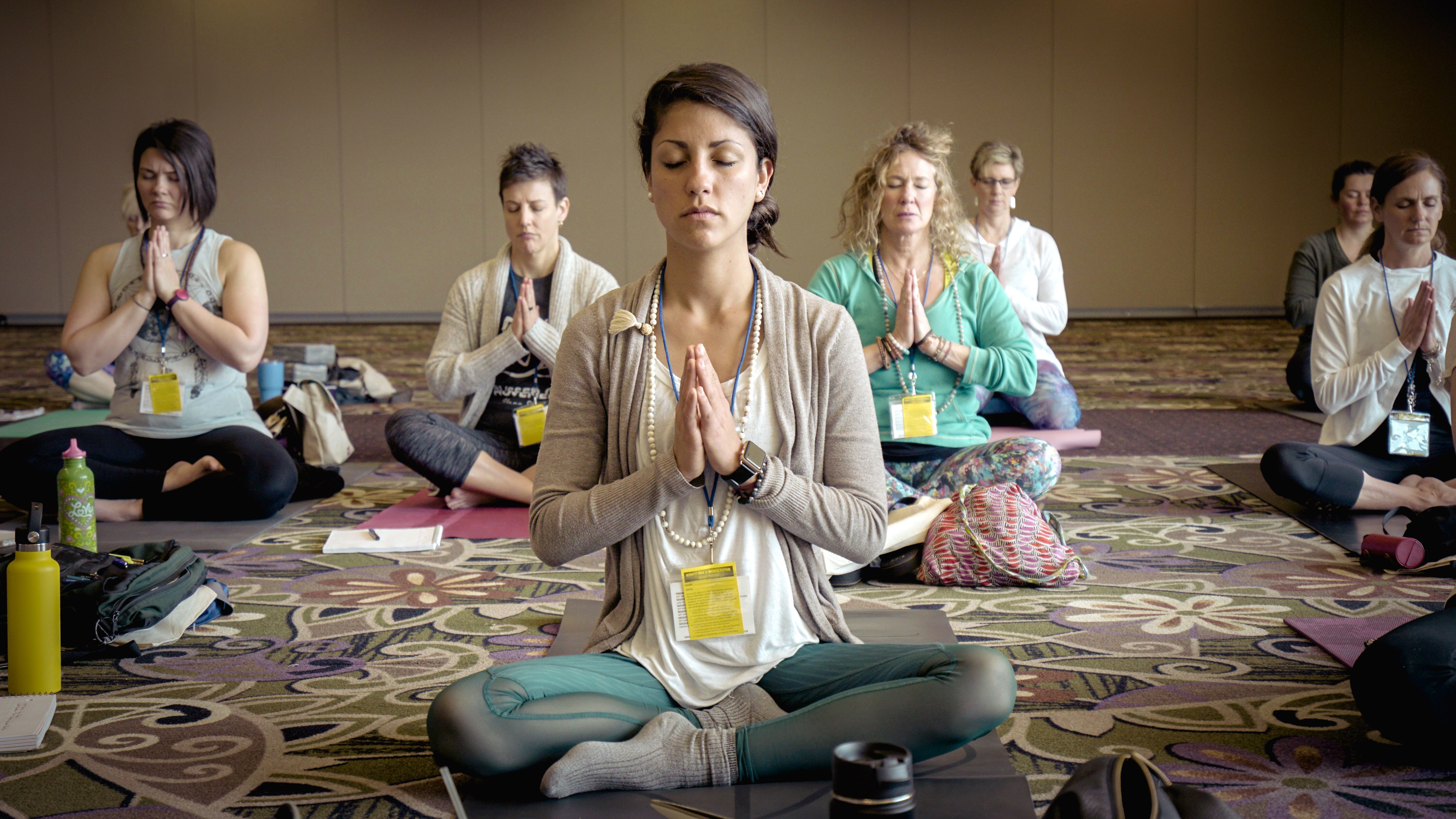 yoga class at a wellness center in U.S.