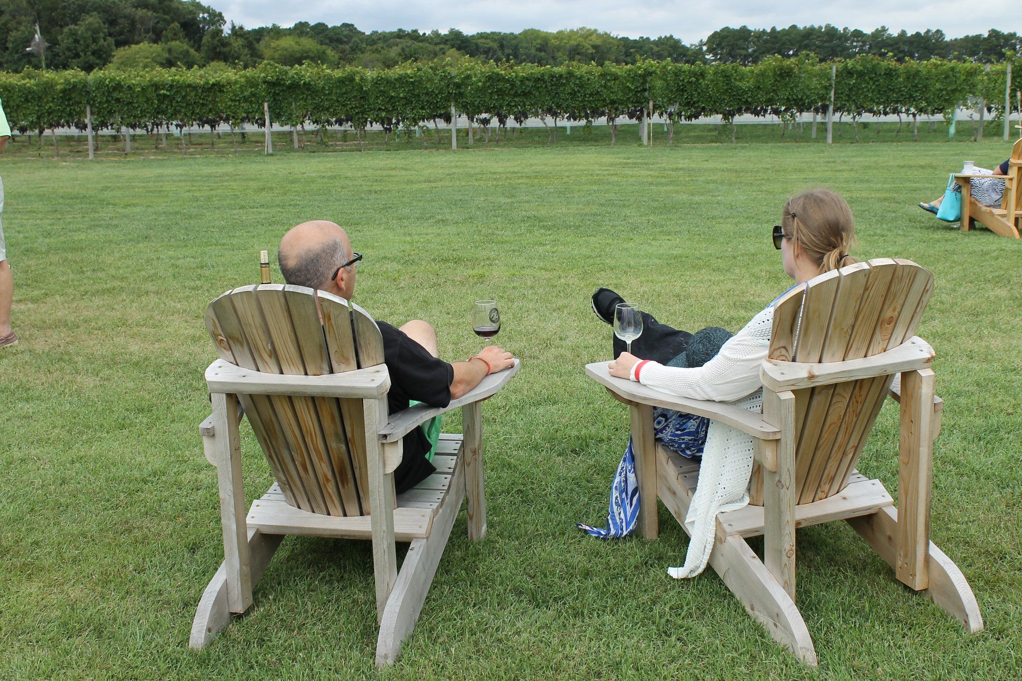 People enjoying wine at a Cape May vineyard