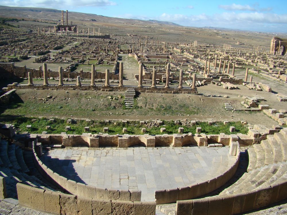 Ancient roman ruins in Timgad (Thamugadi)