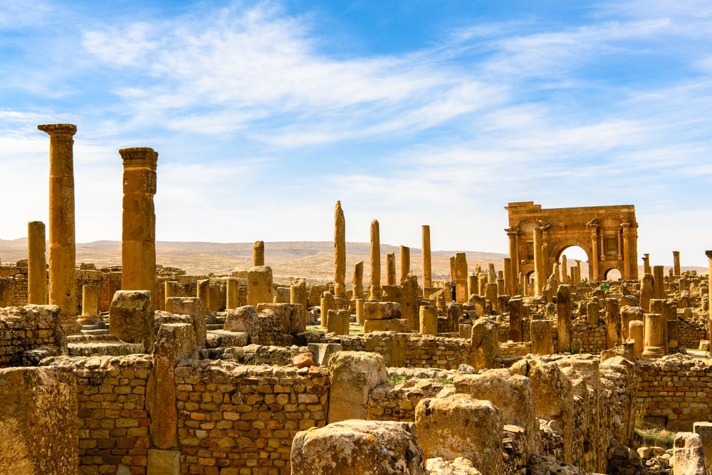 Ancient roman ruins in Timgad