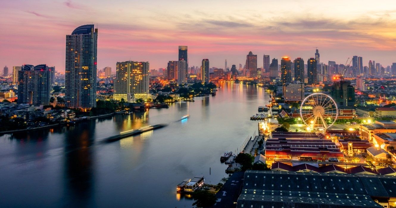 Bangkok cityscape at night, Thailand