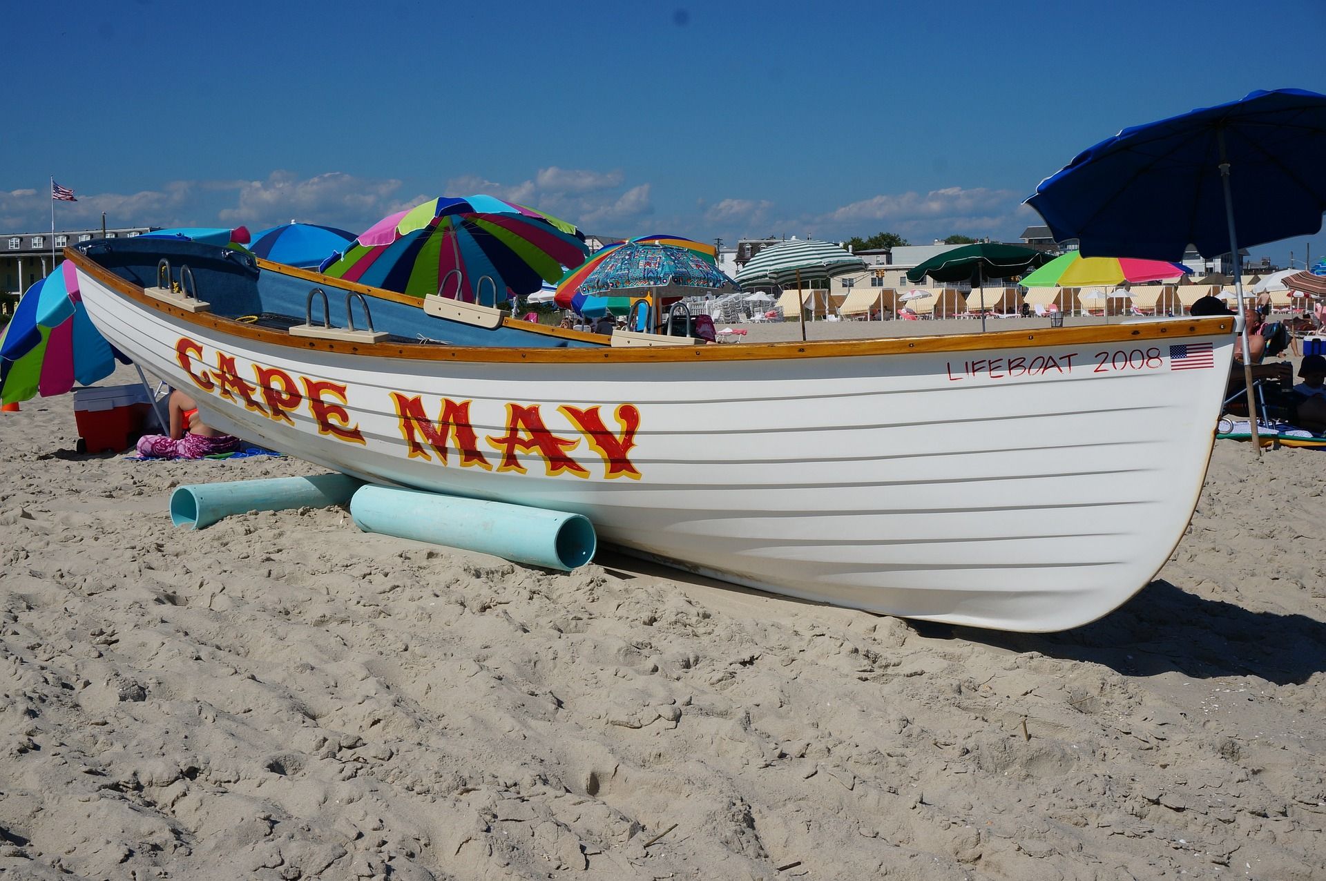 Boat on a beach in Cape May