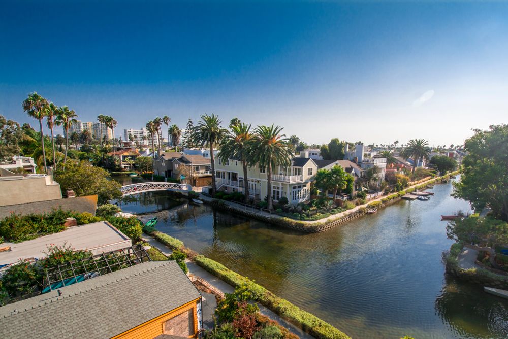 Canals in the residential area of Venice Beach