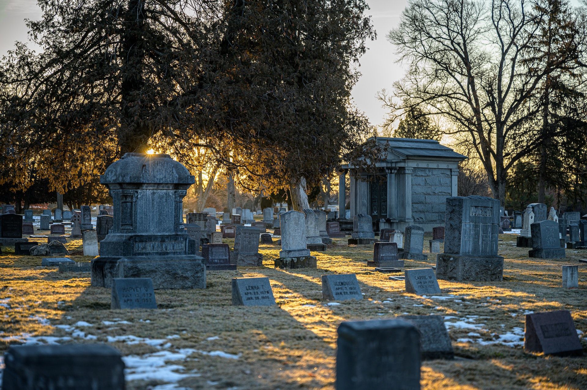 Cemetery at dawn